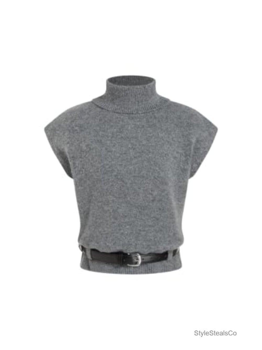 Fuzzy Turtleneck Sweater Vest Sleeveless Knit Pullover Top